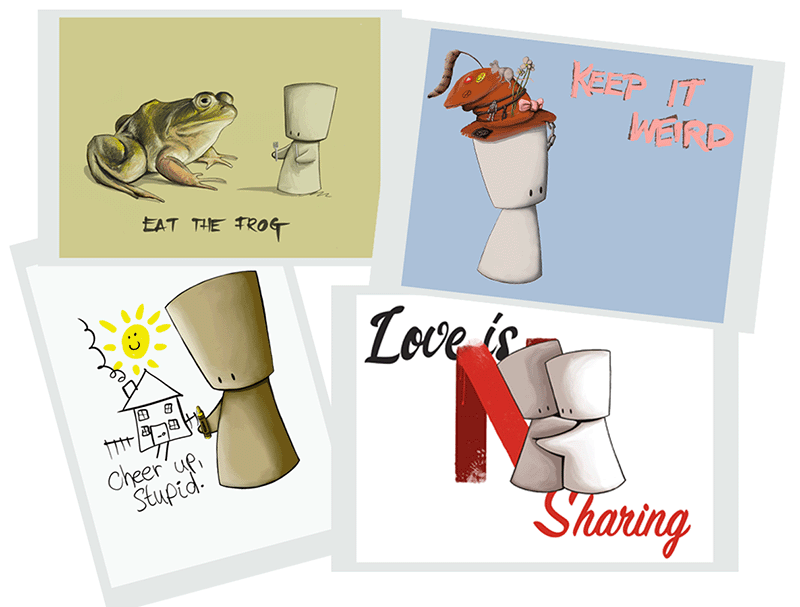 Positive Steve A5 Print Set