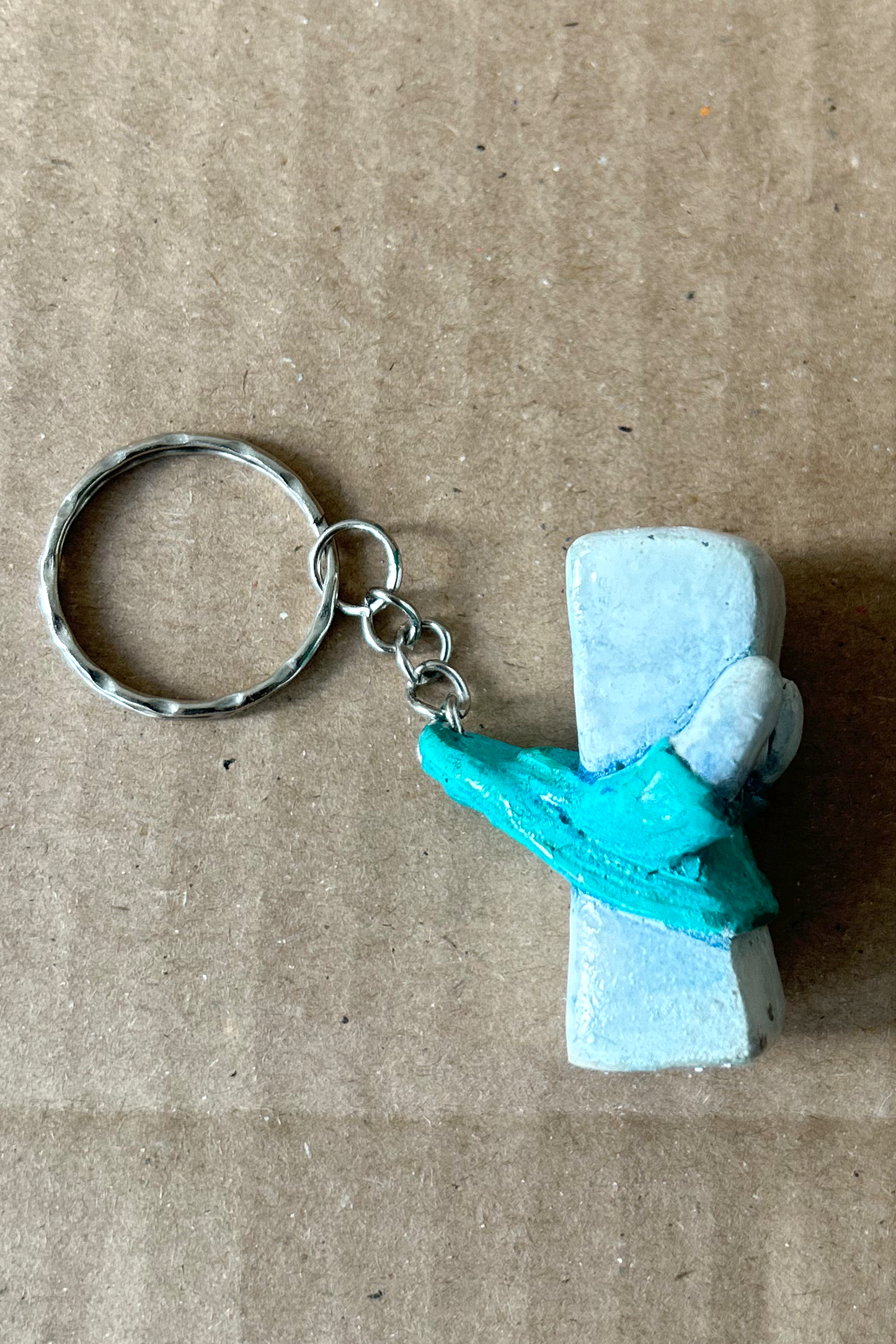 Steve keyring - White/Light Blue - 2/10